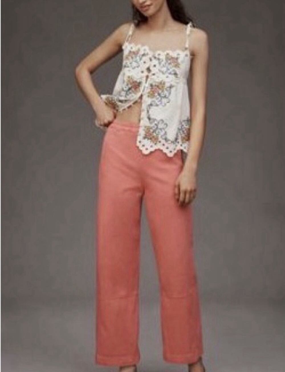 Pilcro/Anthropologie The Izzie Relaxed Pull On Barrel Pants Tea Rose Medium X16